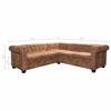 Picture of Living Room L-Shaped Faux Leather Sofa 81" - Brown