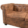 Picture of Living Room L-Shaped Faux Leather Sofa 81" - Brown