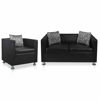 Picture of Living Room Faux Leather Sofa - 2 pc Black