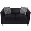 Picture of Living Room Faux Leather Sofa - 2 pc Black