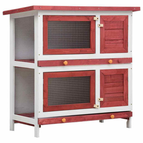 Picture of Outdoor Rabbit Hutch - Red Wood