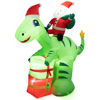 Picture of 8' Inflatable Christmas Dinosaur with Santa Claus