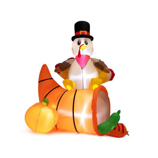 Picture of 6' Inflatable Thanksgiving Turkey with Lights