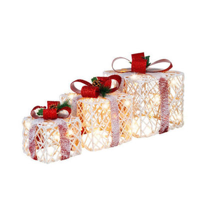 Picture of Christmas Gift Boxes with Lights - 3 pc