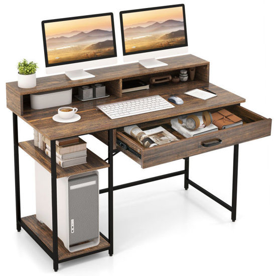 Picture of Computer Desk with Shelves