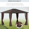 Picture of Outdoor 10'x12' Gazebo with Hardtop Roof - Brown