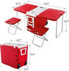 Picture of Outdoor Picnic Table Set with Cooler - Red