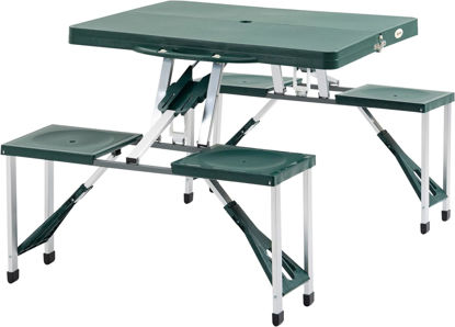 Picture of Outdoor Portable Folding Picnic Table Set - Green