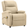 Picture of Living Room Fabric Massage Recliner Chair - Cream